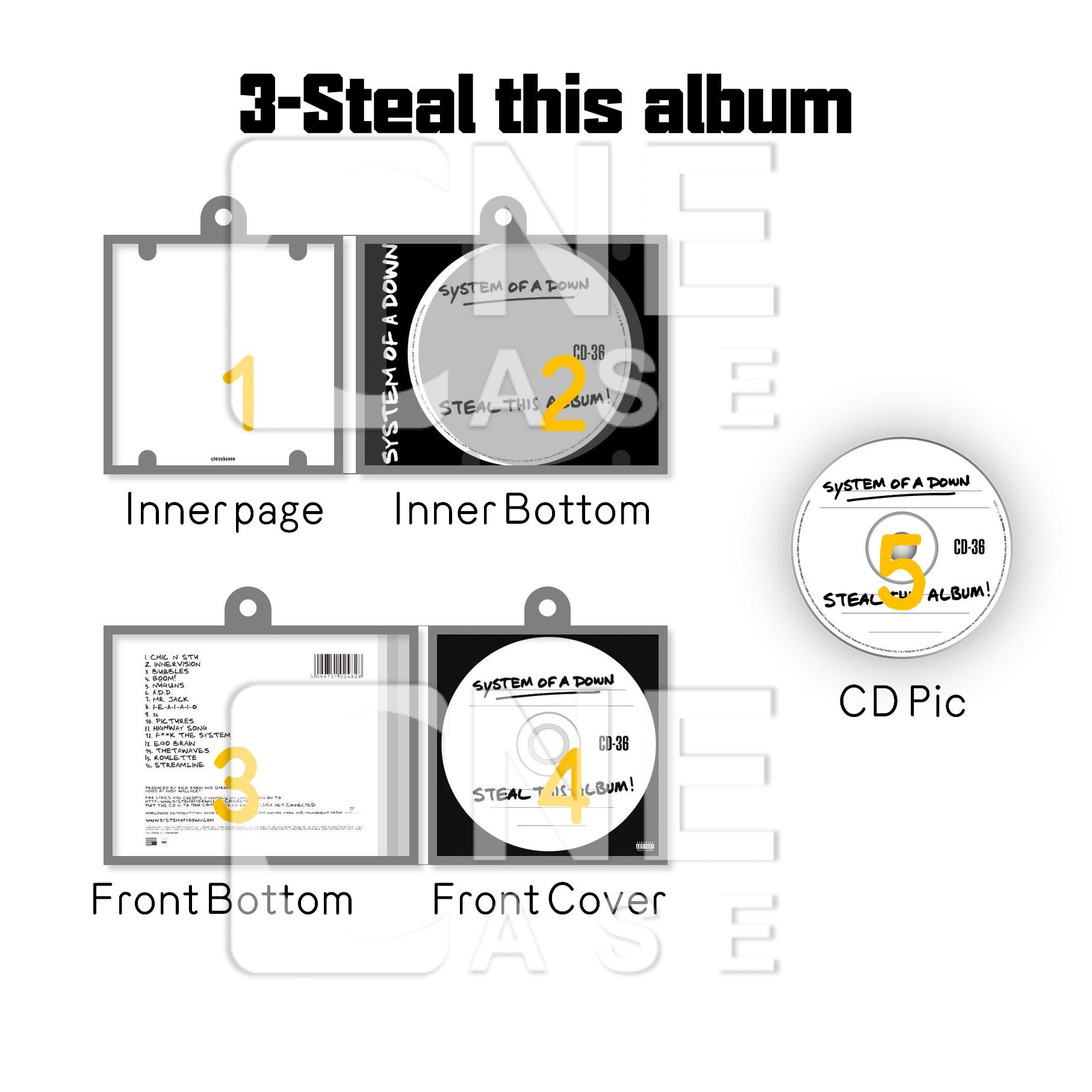 System of a down Mini NFC Album Keychain CD Music Keychain Pendant Customized Mini Vinyl Album 