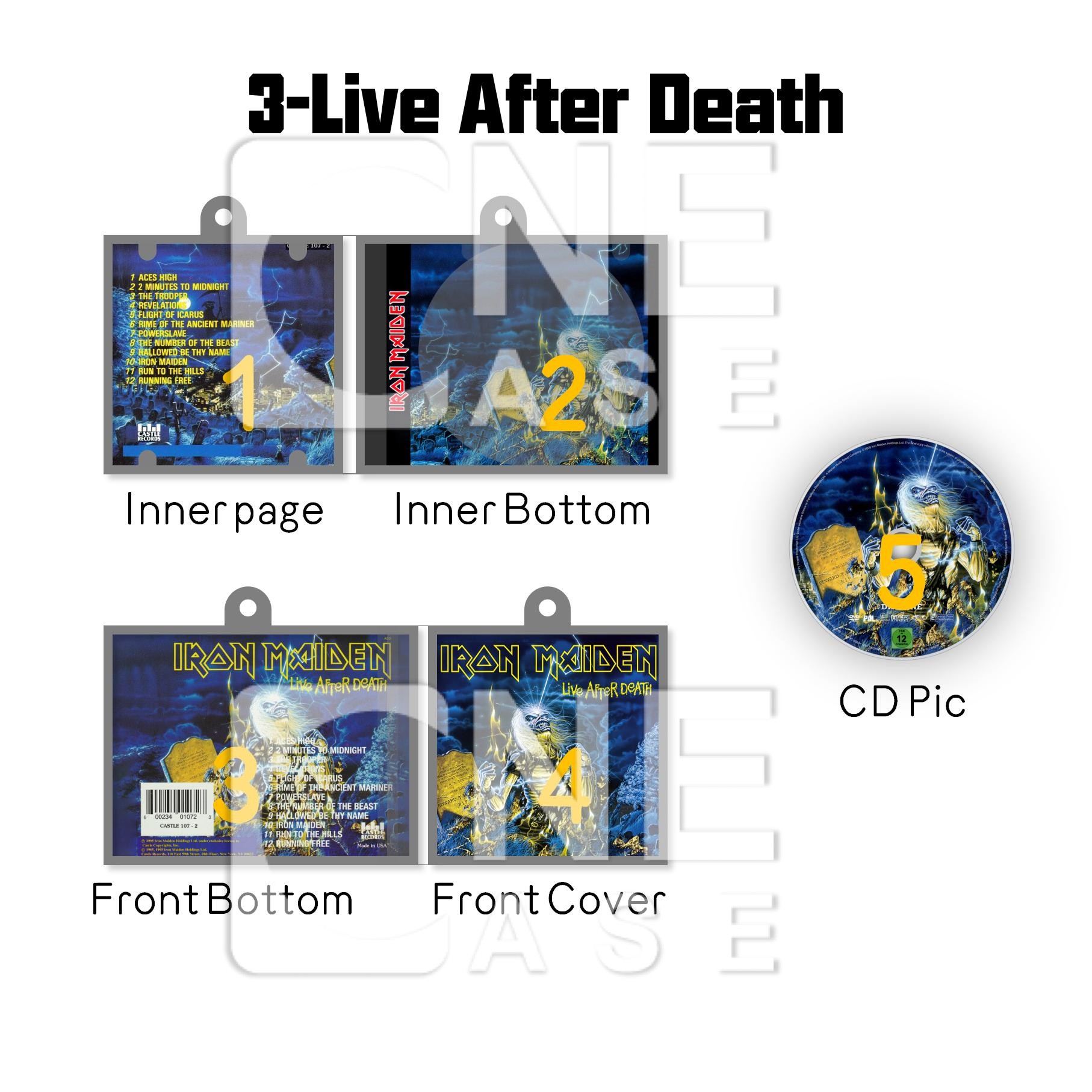 Iron Maiden  Mini NFC Album Keychain CD Music Keychain Pendant Customized Mini Vinyl Album 