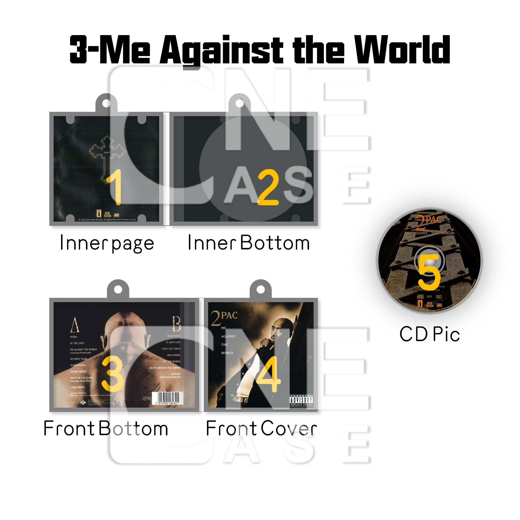 2pac Tupac Mini Vinyl NFC Album Keychain CD Music Keychain Pendant Customized 