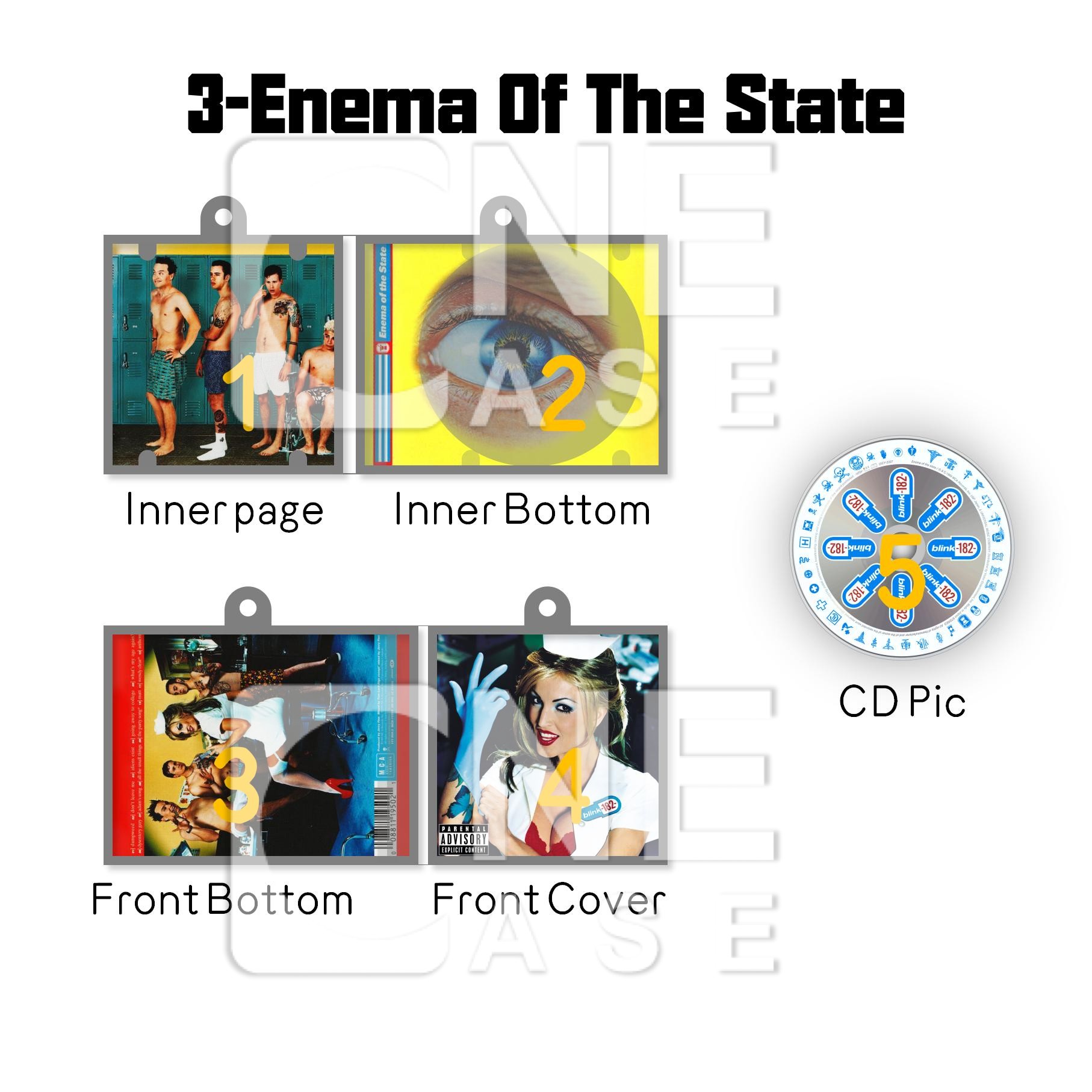 Blink 182  Mini Vinyl NFC Album Keychain CD Music Keychain Pendant Customized