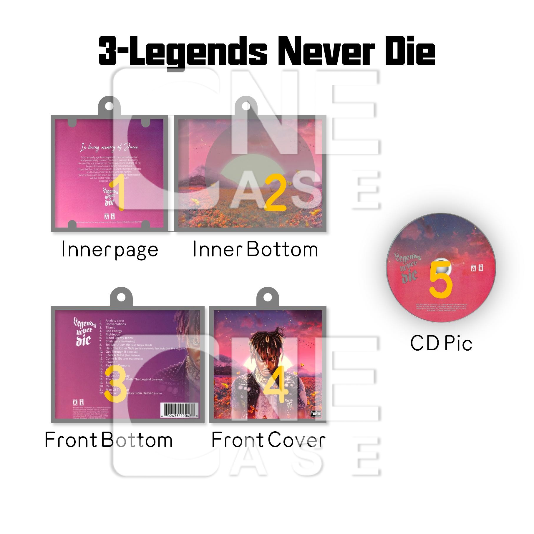 Juice WRLD Mini Vinyl NFC Album Keychain CD Music Keychain Pendant Customized