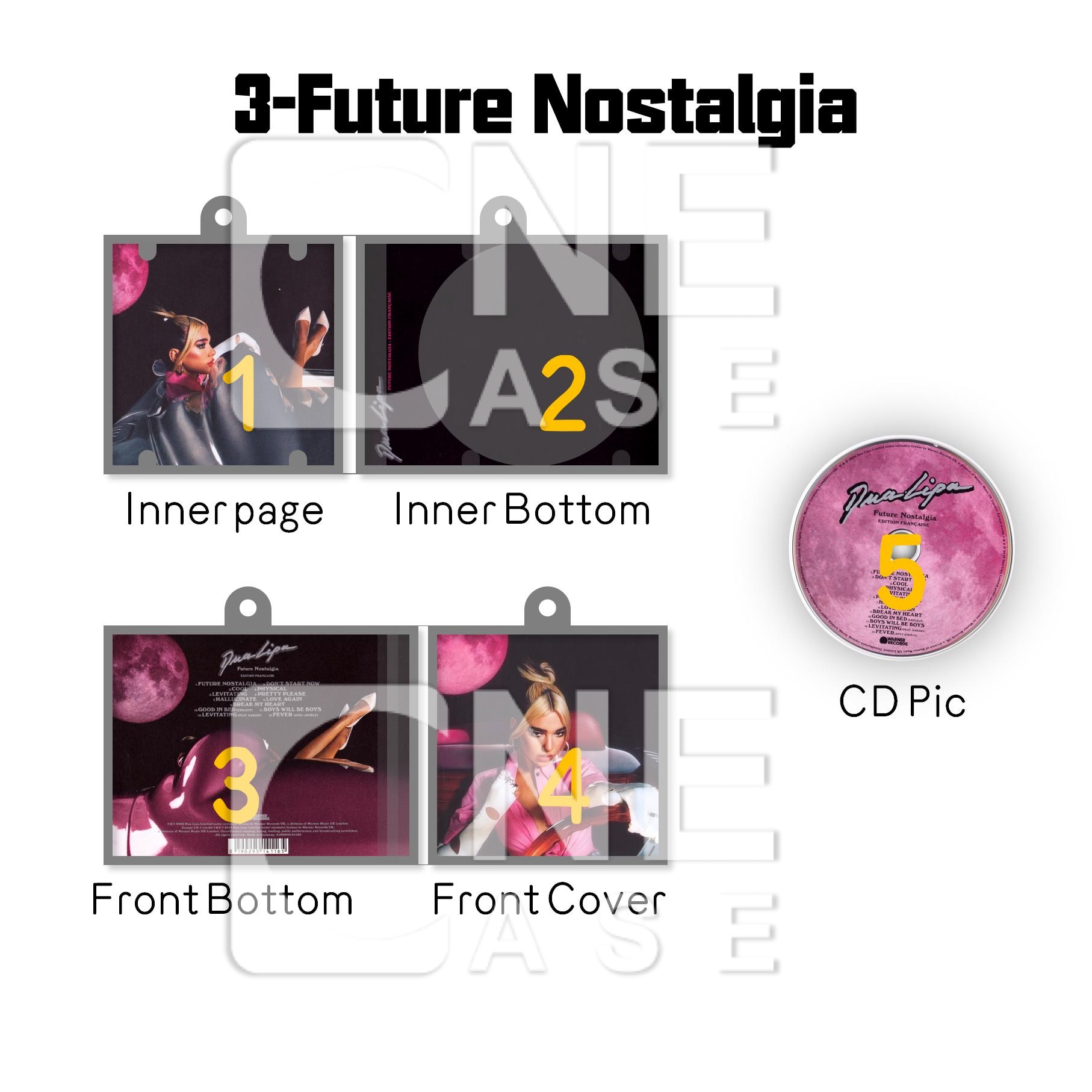 Dua Lipa Mini NFC Album Keychain CD Music Keychain Pendant Customized Up All Night/Up All Night/Training Season