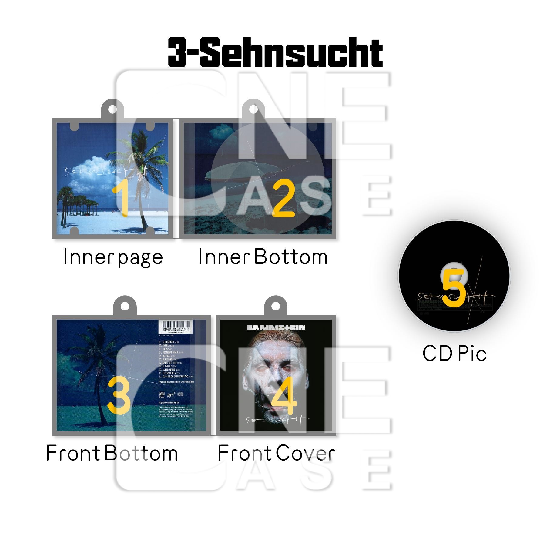 Rammstein Mini Vinyl NFC Album Keychain CD Music Keychain Pendant Customized