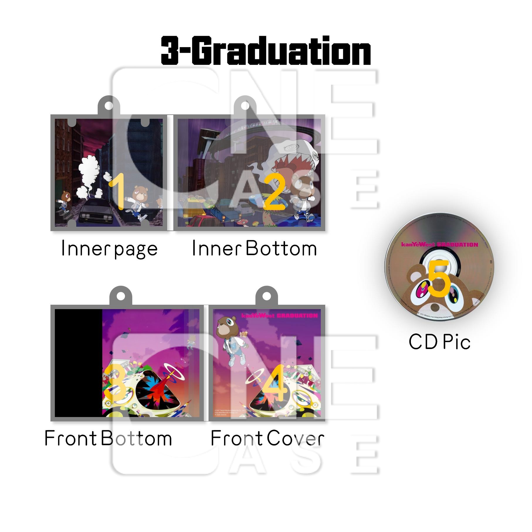 Kanye West Mini Vinyl NFC Album Keychain CD Music Keychain Pendant Customized