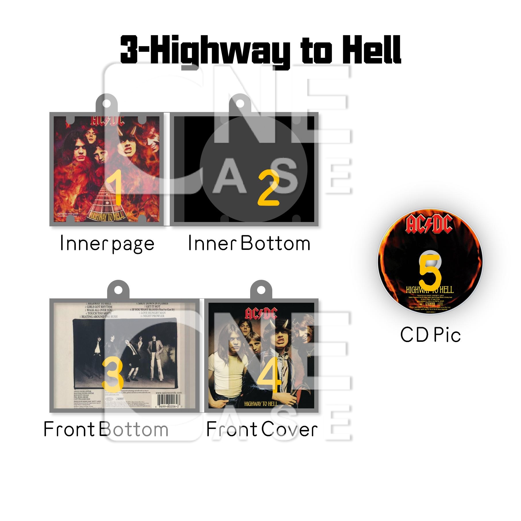 ACDC Rock Band Mini Vinyl NFC Album Keychain CD Music Keychain Pendant Customized