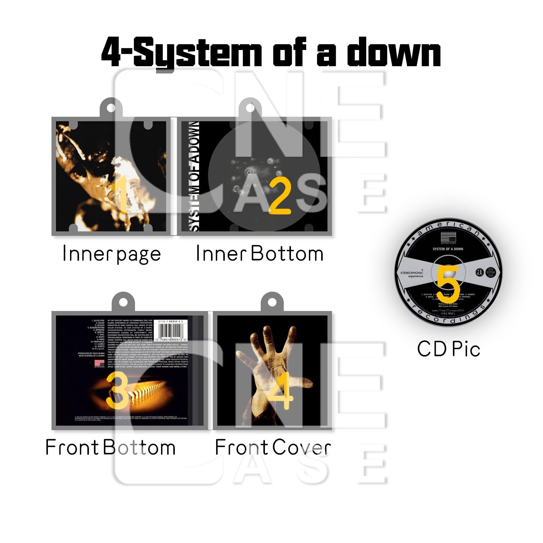 System of a down Mini NFC Album Keychain CD Music Keychain Pendant Customized Mini Vinyl Album 