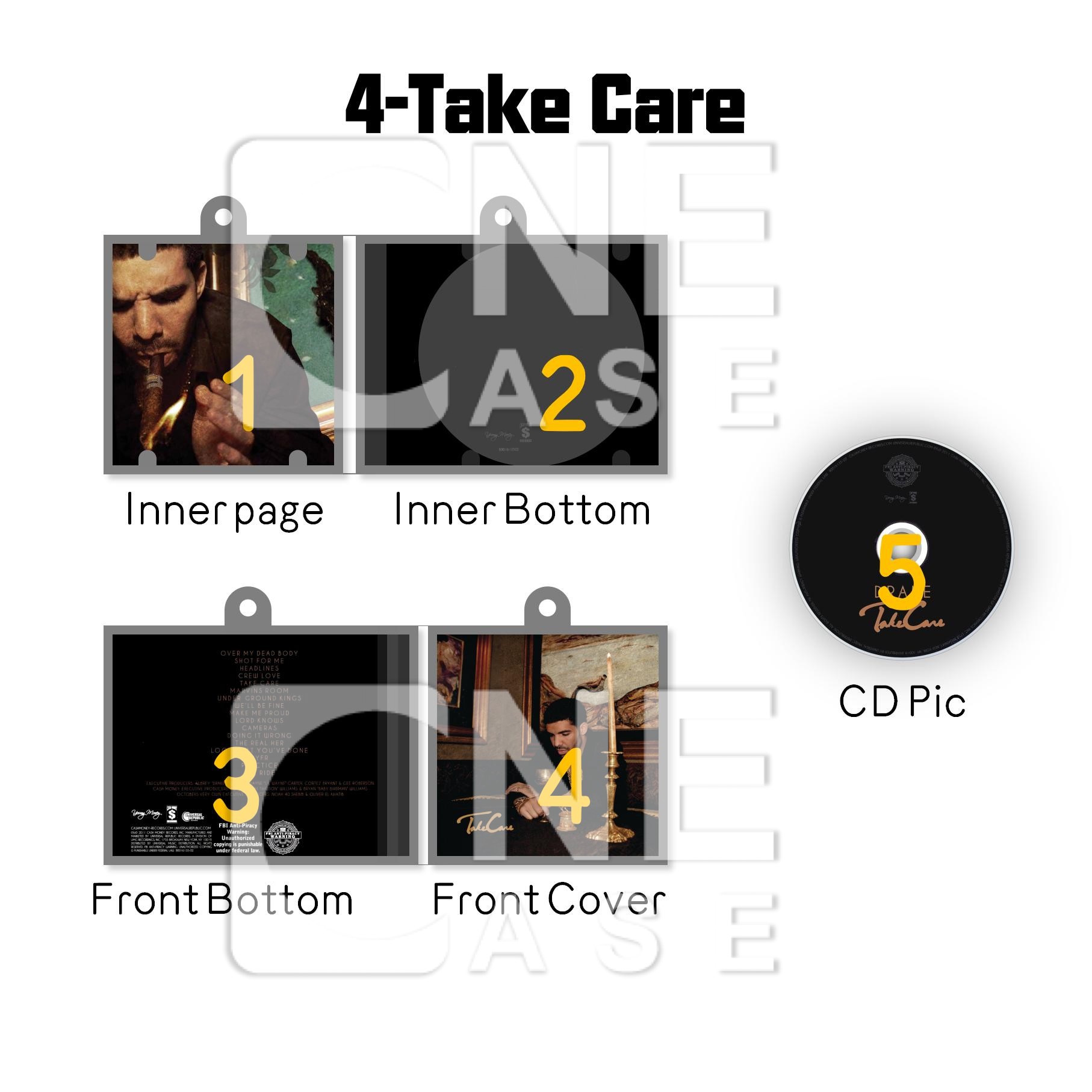 Drake Mini Vinyl NFC Album Keychain CD Music Keychain Pendant Customized 