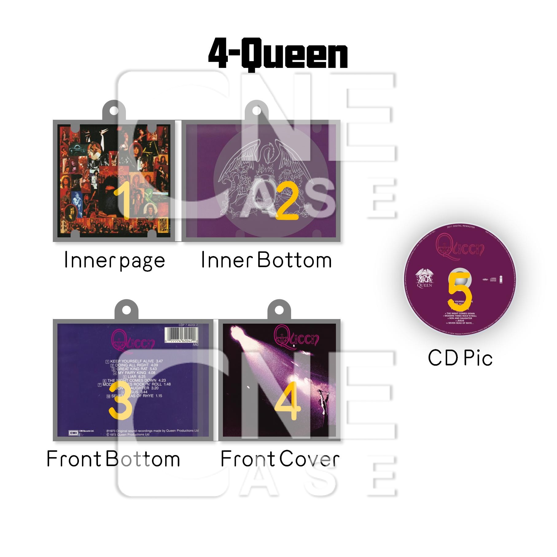 Queen Mini Vinyl NFC AlbumKeychain CD Music Keychain Pendant Customized 