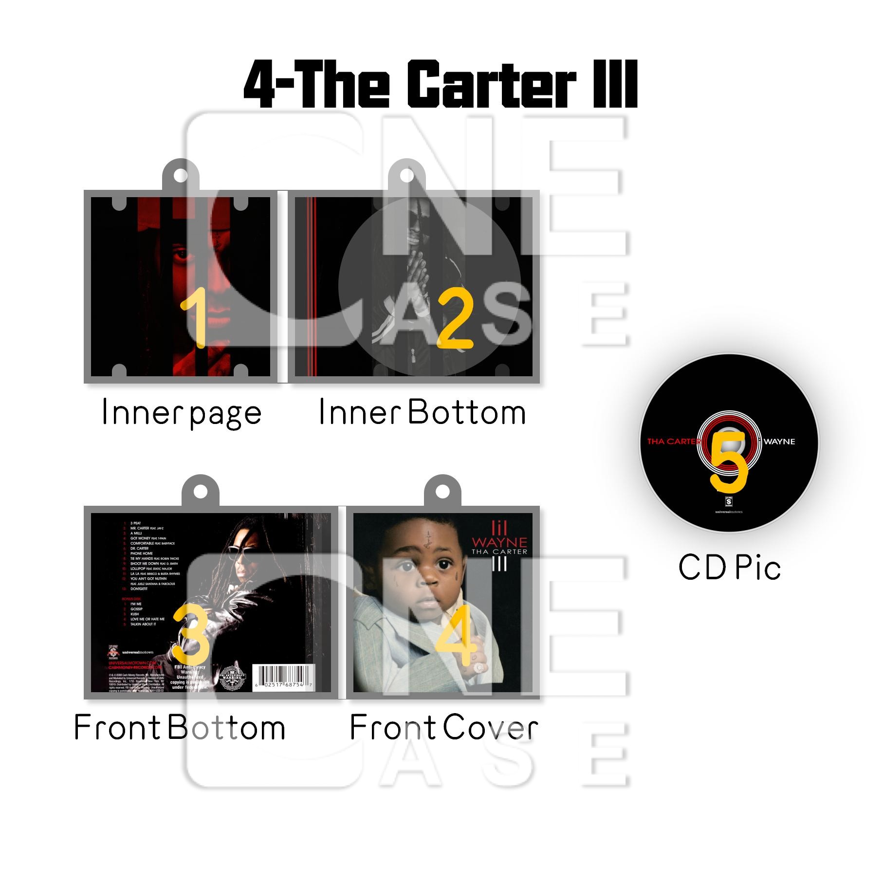 Lil Wayne Mini NFC Album Keychain CD Music Keychain Pendant Customized Mini Vinyl Album 