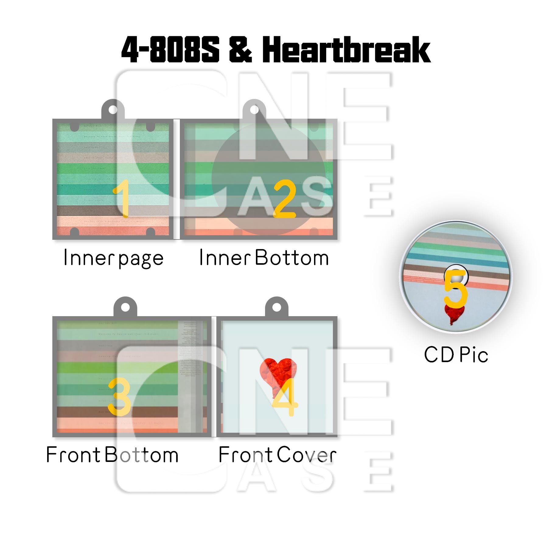 Kanye West Mini Vinyl NFC Album Keychain CD Music Keychain Pendant Customized