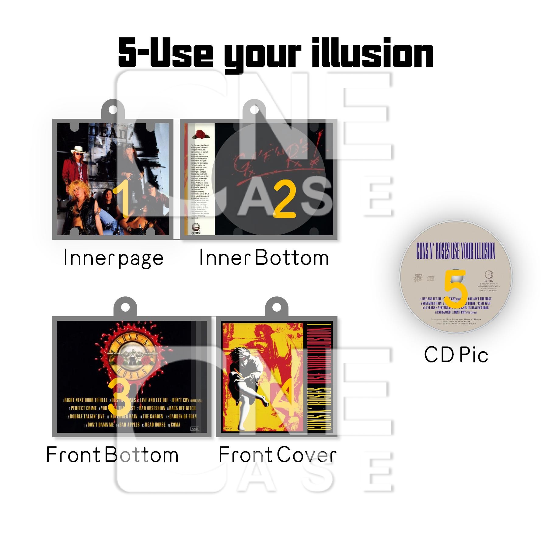 Guns and Roses Mini Vinyl NFC AlbumKeychain CD Music Keychain Pendant Customized