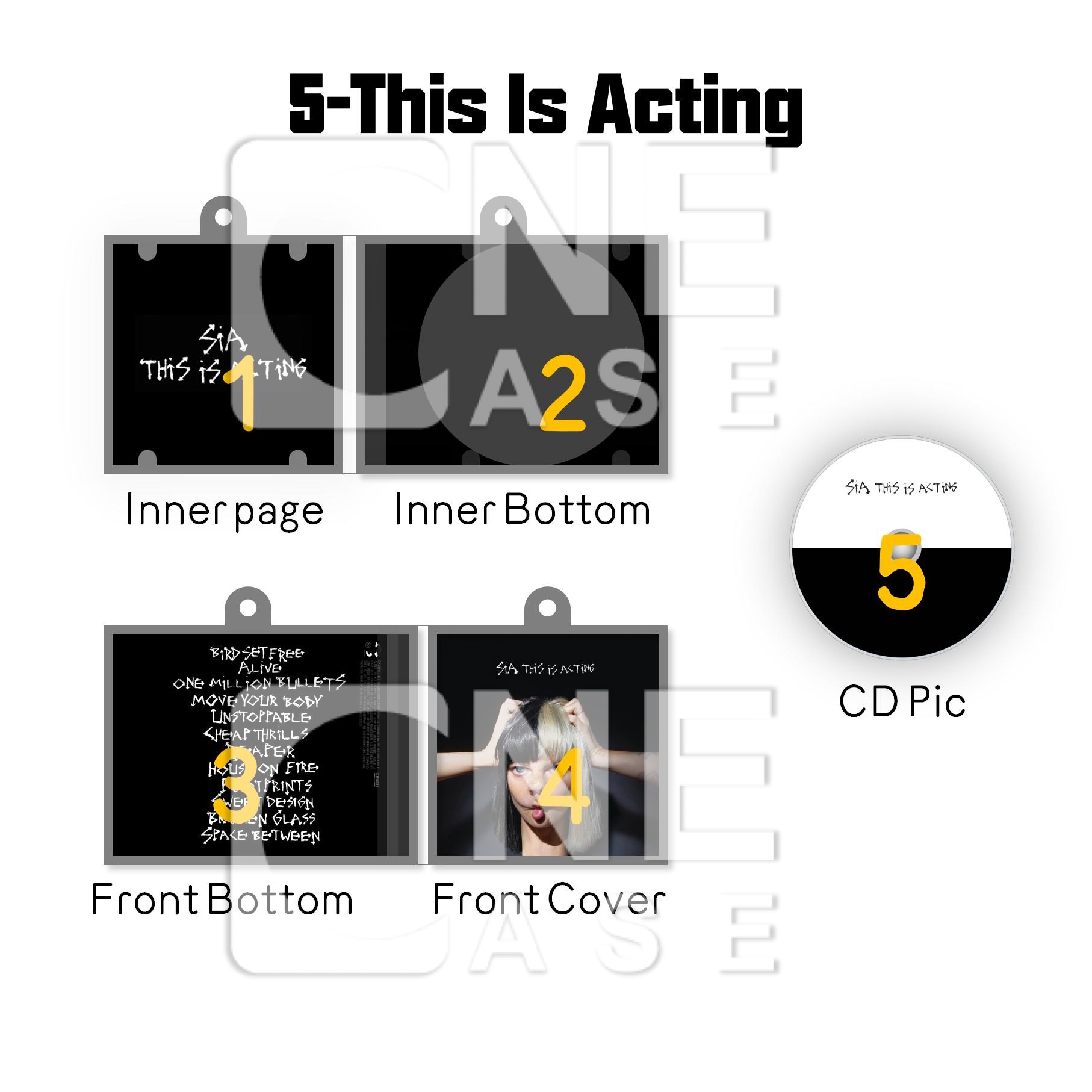 Sia Mini Vinyl NFC Album Keychain CD Music Keychain Pendant Customized 