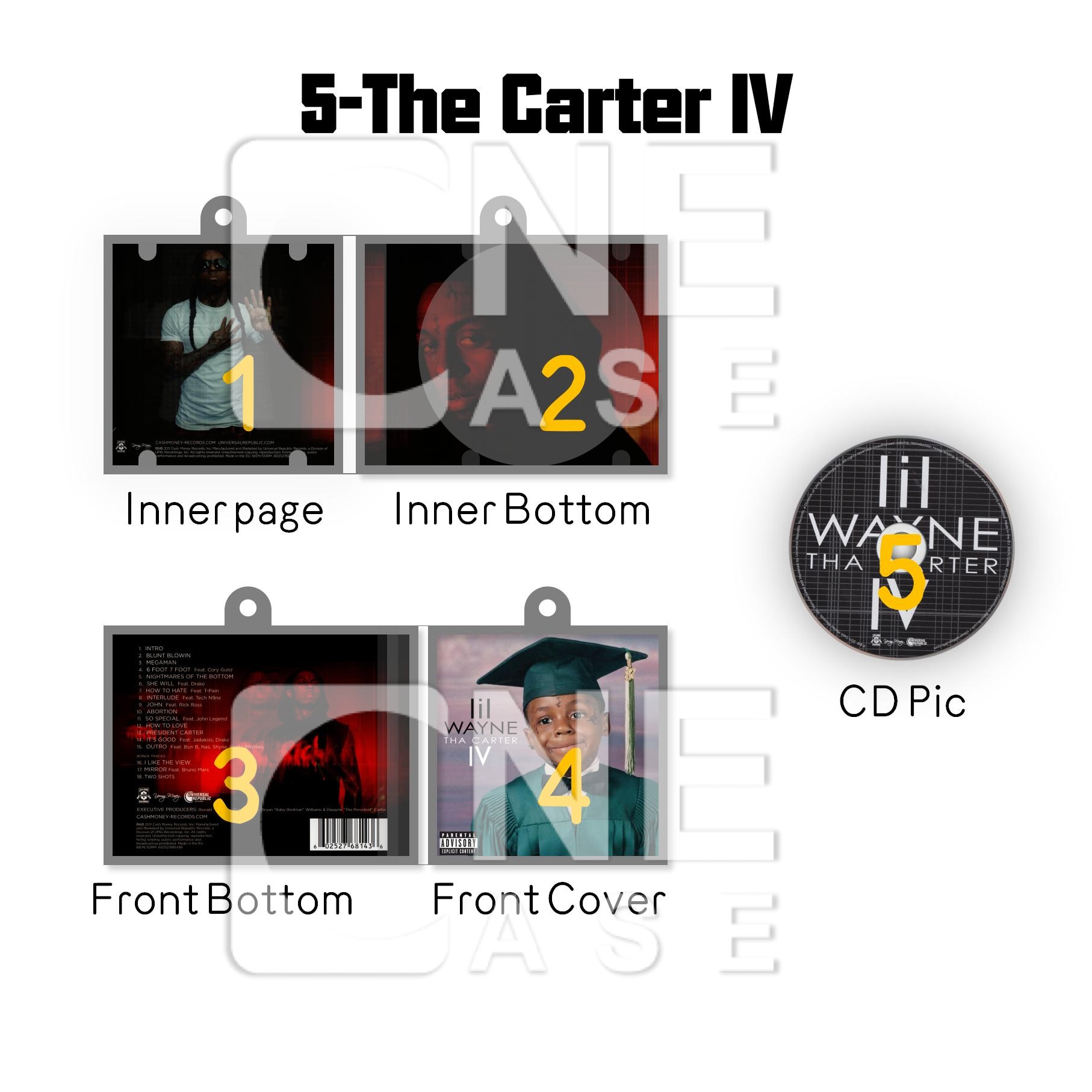 Lil Wayne Mini NFC Album Keychain CD Music Keychain Pendant Customized Mini Vinyl Album 