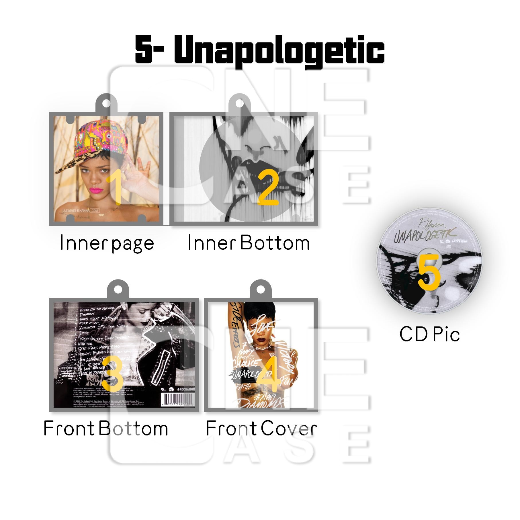 Rihanna Mini Vinyl NFC Album Keychain CD Music Keychain Pendant Customized