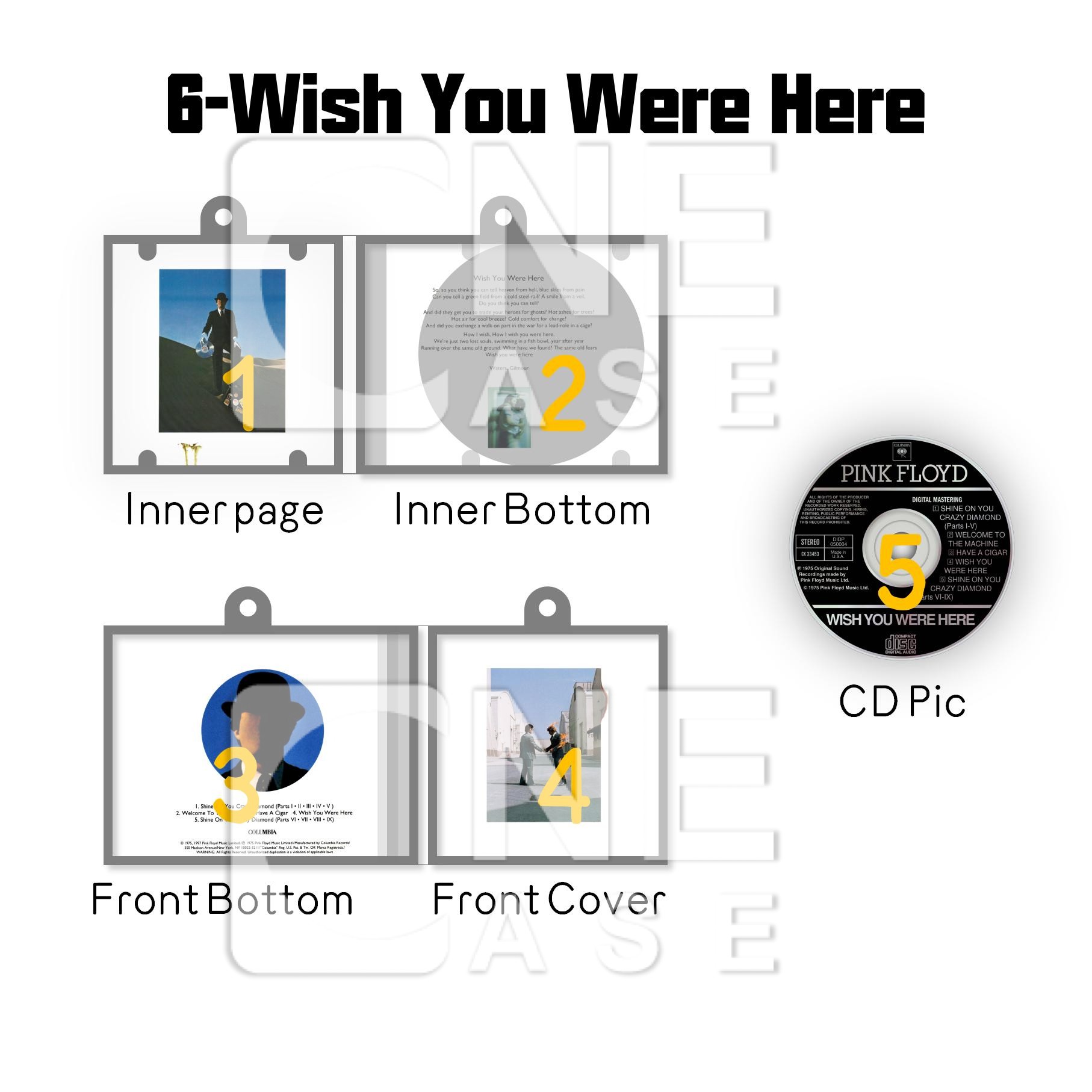 Pinkfloyd Pink  Floyd Mini Vinyl NFC Album Keychain CD Music Keychain Pendant Customized 