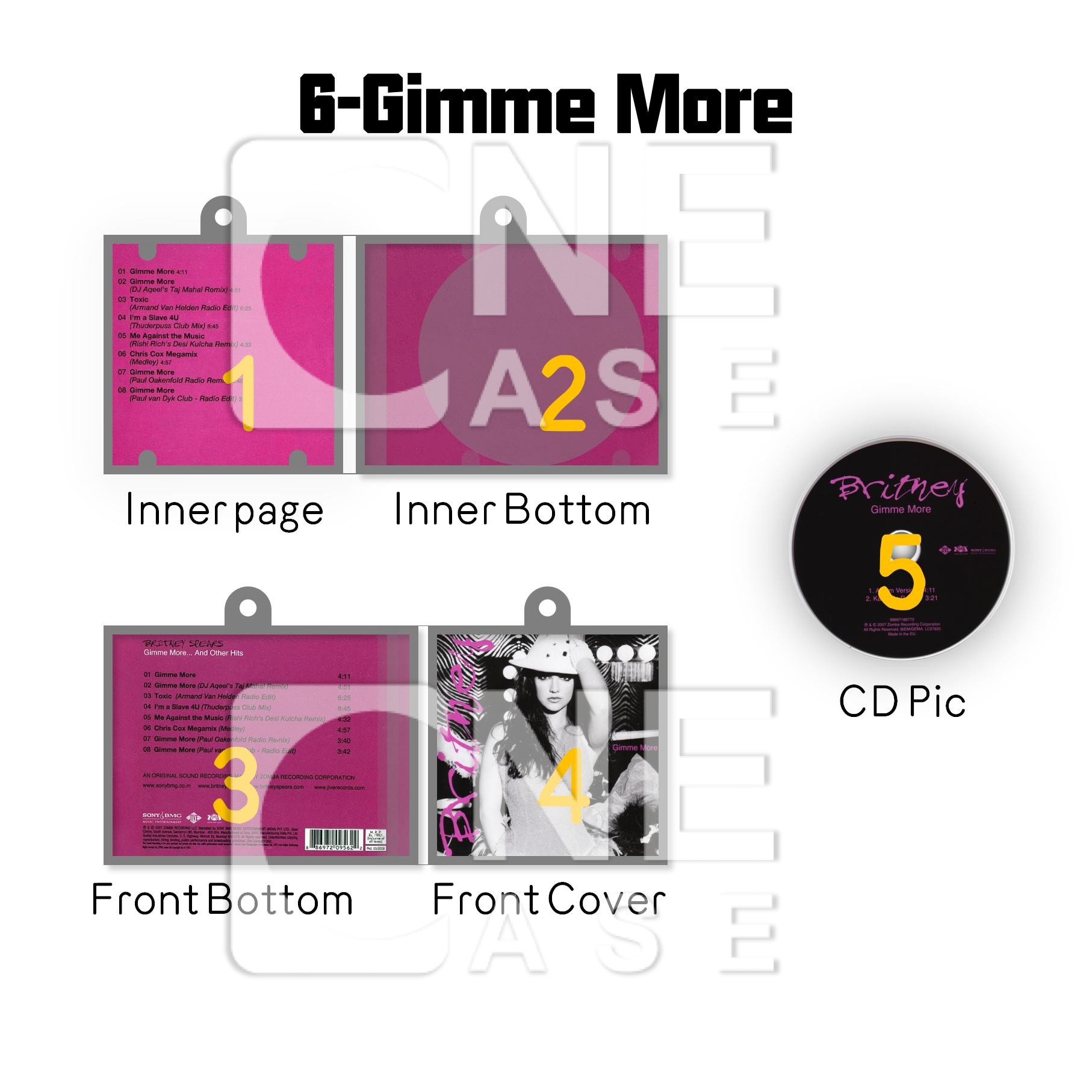 Britney Spears Mini Vinyl NFC Album Keychain CD Music Black Out Keychain Pendant Customized 