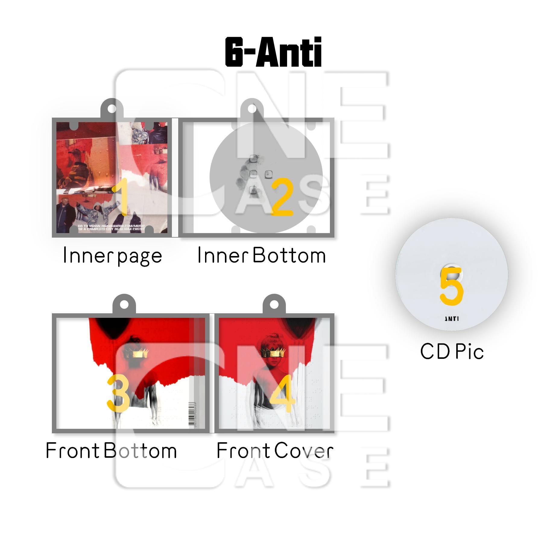 Rihanna Mini Vinyl NFC Album Keychain CD Music Keychain Pendant Customized