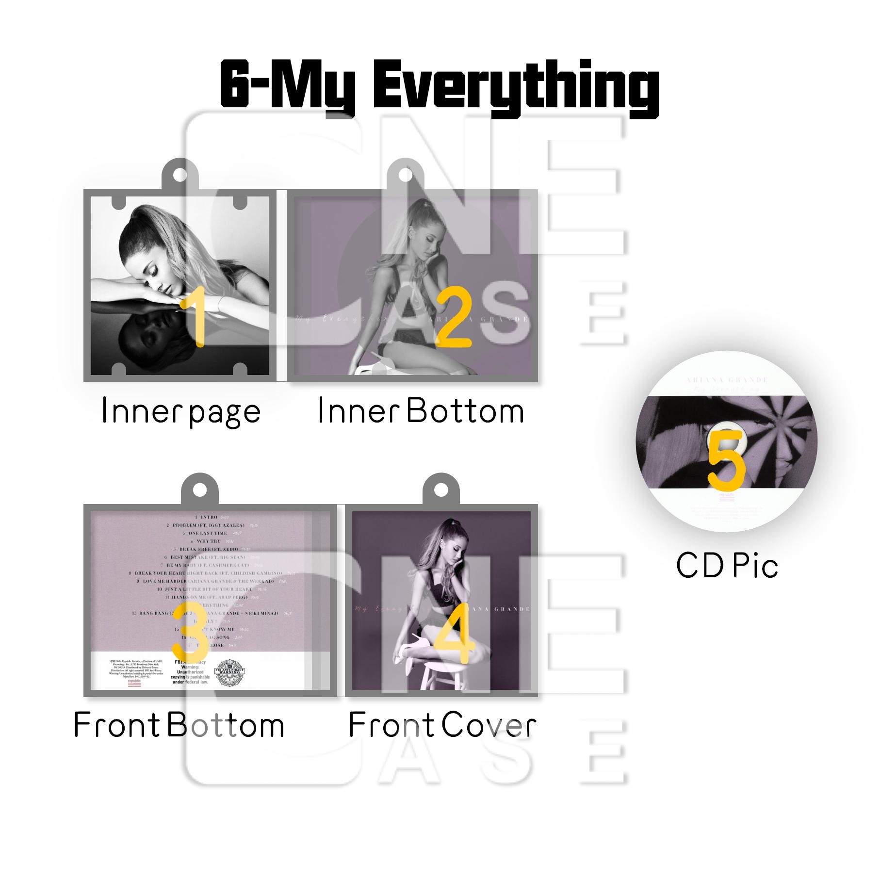 Ariana Grande Mini vinyl NFC Album Keychain CD Music Keychain Pendant Customized 