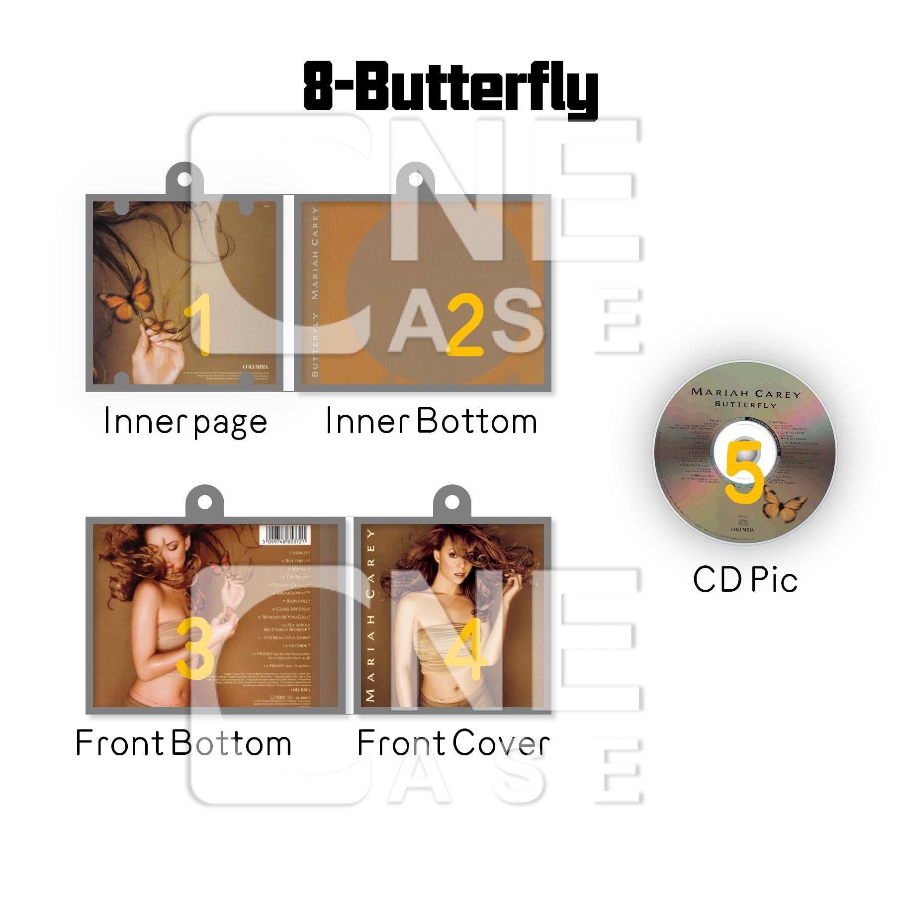 Mariah Carey  Mini Vinyl NFC Album Keychain CD Music Keychain Pendant Customized