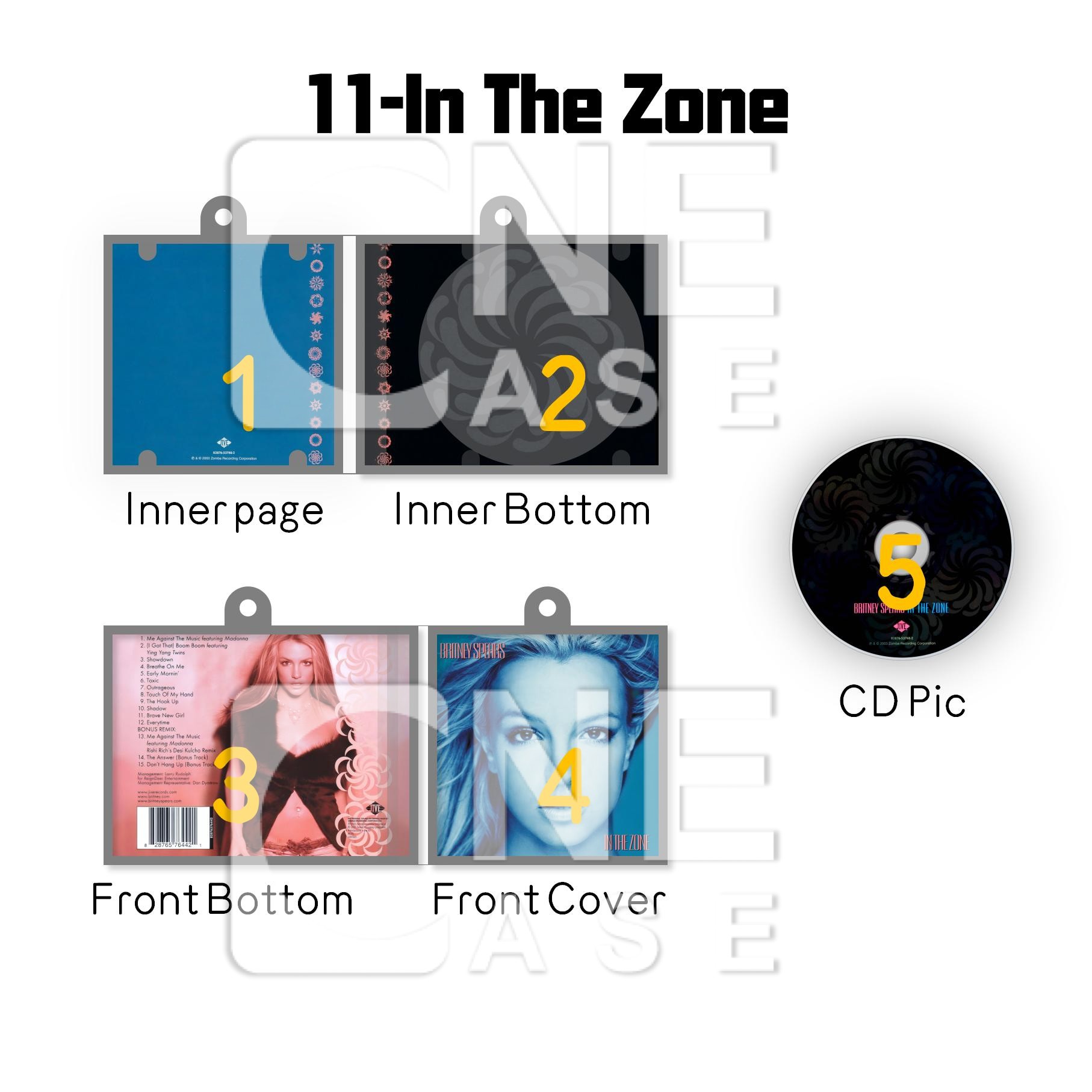 Britney Spears Mini Vinyl NFC Album Keychain CD Music Black Out Keychain Pendant Customized 