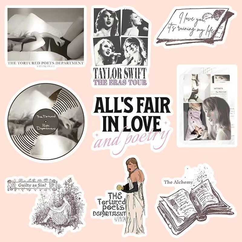 TS TTPD Sticker Waterproof PVC Deco Attached To Britpop Peripheral Midnights Sticker