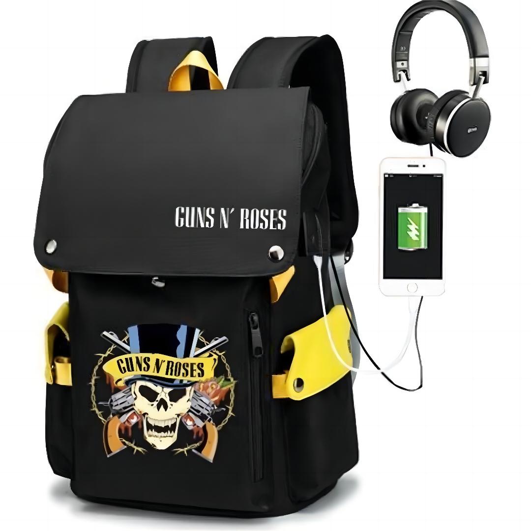 Rock Guns N' Roses Printed Schoolbags For Boys And Girls Trend Rock Band Backpack-ONECASE.STUDIO