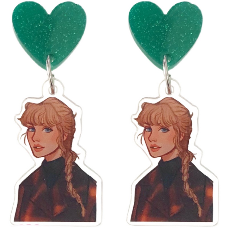 DIY Handmade Earrings Retro Comic Cartoon Earrings Creative Gift Taylor Swift Melanie Olivia Lana Del Rey 