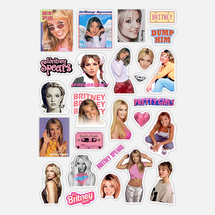 Britney Spears Sticker Rap Album Retro Waterproof Decorative Sticker Phone Sticker 