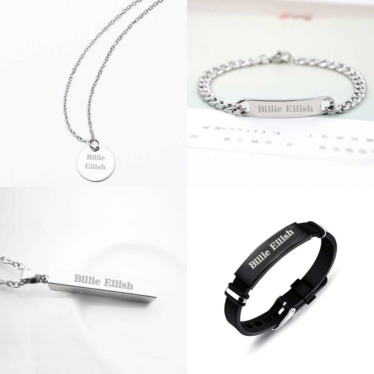 Billie Eilish Titanium Steel Ring Necklace Bracelet Peripheral Gifts