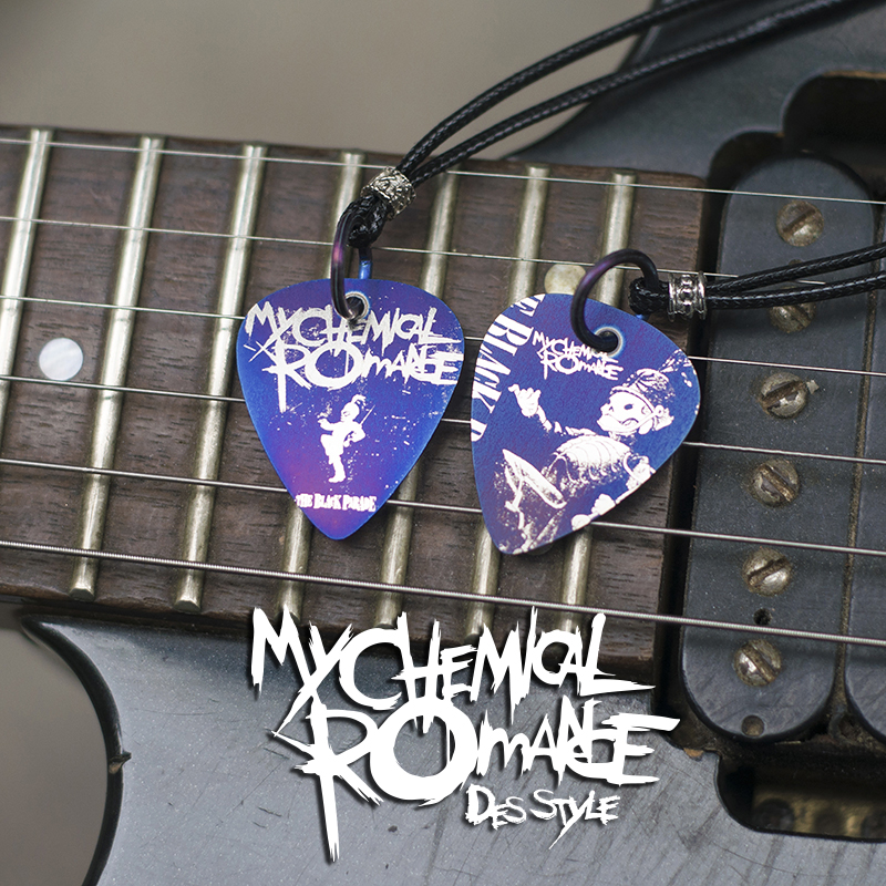 My Chemical Romance Pure Steel Titanium Necklace Pick Pendant