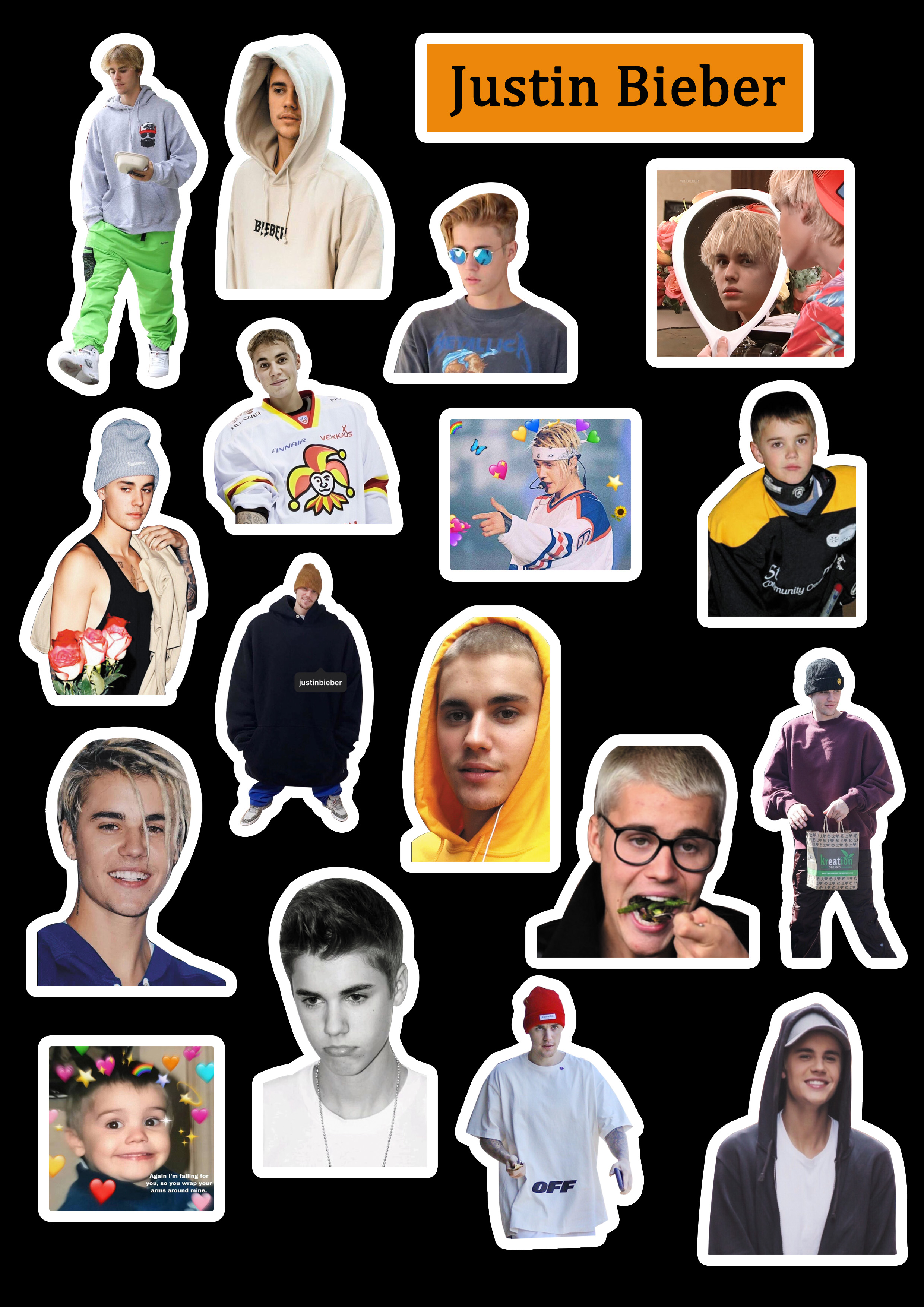 Justin Bieber Album Retro Waterproof Decorative Sticker Phone Sticker 
