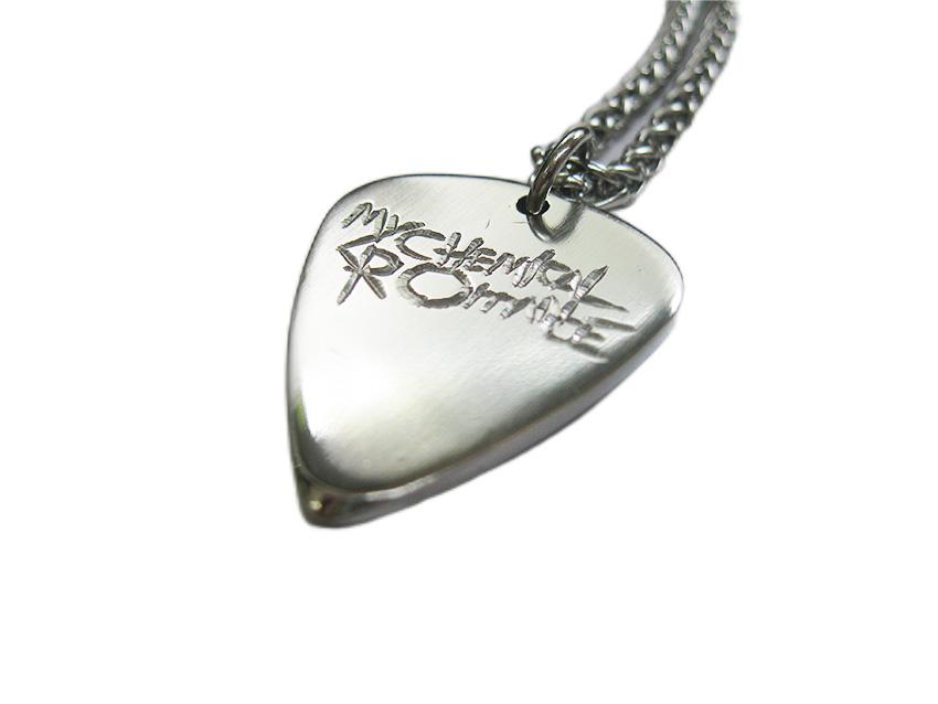 My Chemical Romance Silver Pure Steel Titanium Necklace Pick Pendant