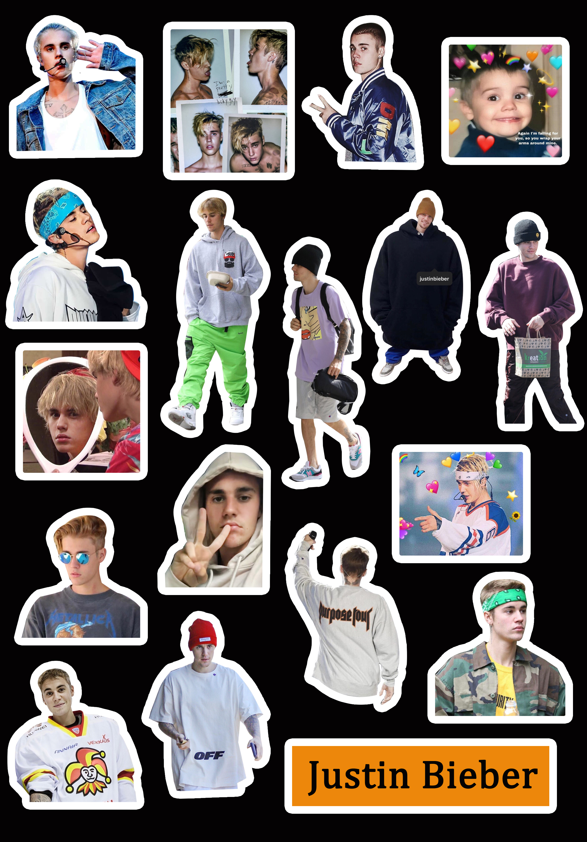 Justin Bieber Album Retro Waterproof Decorative Sticker Phone Sticker 