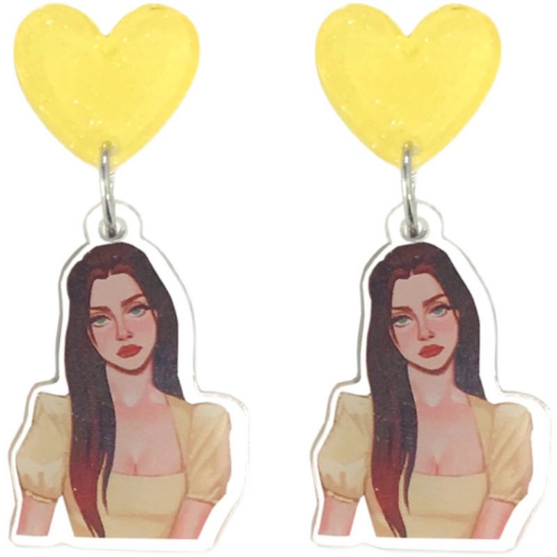DIY Handmade Earrings Retro Comic Cartoon Earrings Creative Gift Taylor Swift Melanie Olivia Lana Del Rey 