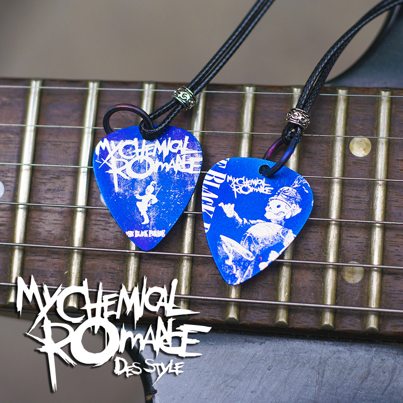 My Chemical Romance Pure Steel Titanium Necklace Pick Pendant