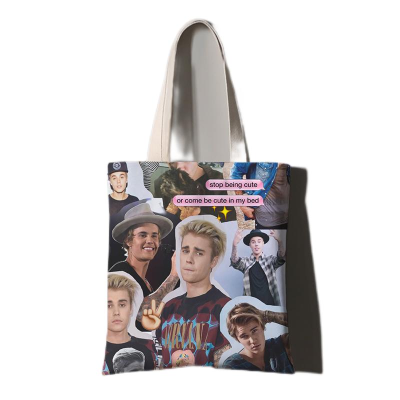 Justin Bieber Album Canvas Bag Fashion Tote Bag Shoulder Handbag
