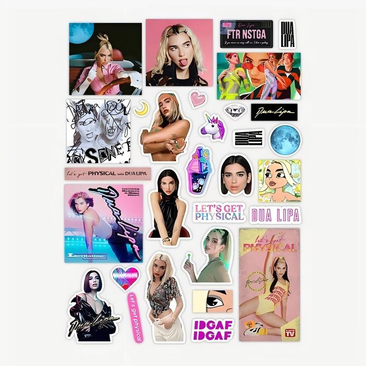 Dua Lipa Sticker Rock Band Retro Waterproof Decorative Sticker Rock Phone Sticker 