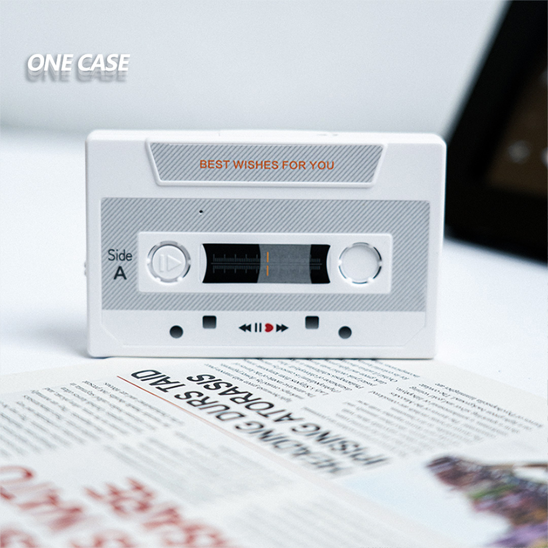 Retro Recordable Cassette Tape Gramophone Sound Music Box Birthday Card Wishes-ONECASE.STUDIO