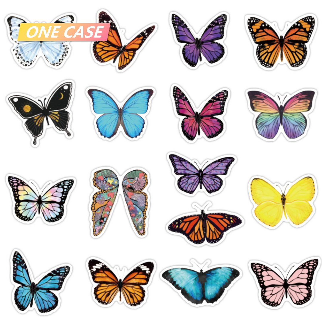 50 Butterfly Stickers Decoration Waterproof Stickers Desktop Laptop Mobile Phone Stickers-ONECASE.STUDIO