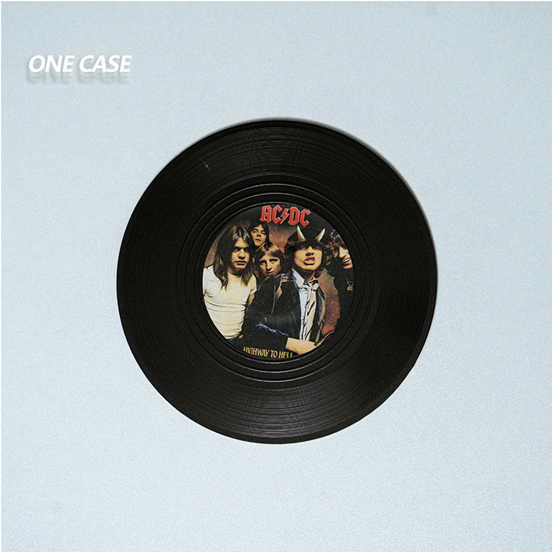 Retro Vinyl Record Coasters Set of 6 Retro CD Disc Design  Non-Slip Vinyl  for Coffee, Tea, Beer, Wine, Home and Bar-ONECASE.STUDIO