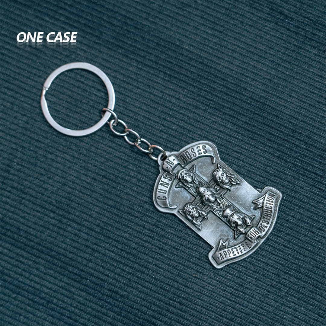 Guns N' Roses Rock Band Retro Rock Star Fans Alloy Keychain Pendant Guns N' Roses-ONECASE.STUDIO