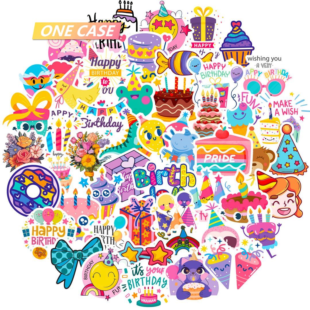 50 Pink Purple Cute Stickers Decoration Waterproof Stickers Desktop Laptop Mobile Phone Stickers-ONECASE.STUDIO