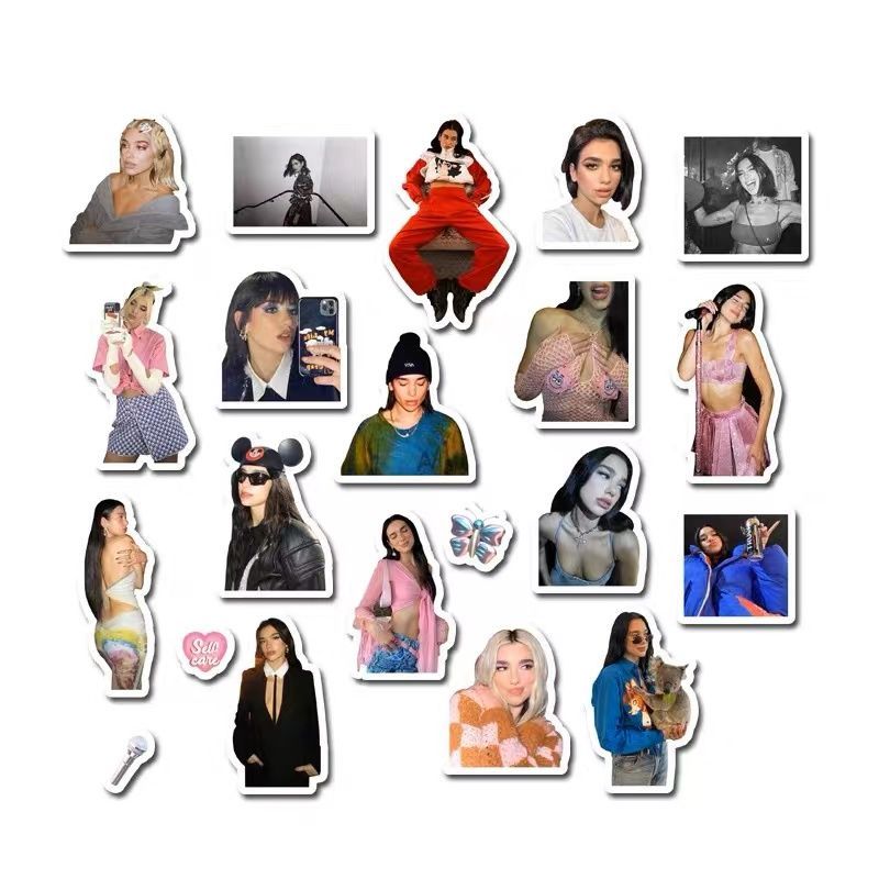 Dua Lipa Sticker Rock Band Retro Waterproof Decorative Sticker Rock Phone Sticker 