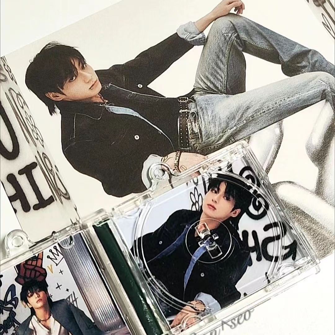 BTS Jungkook Mini NFC Album Keychain CD Music Keychain Pendant Customized Golden