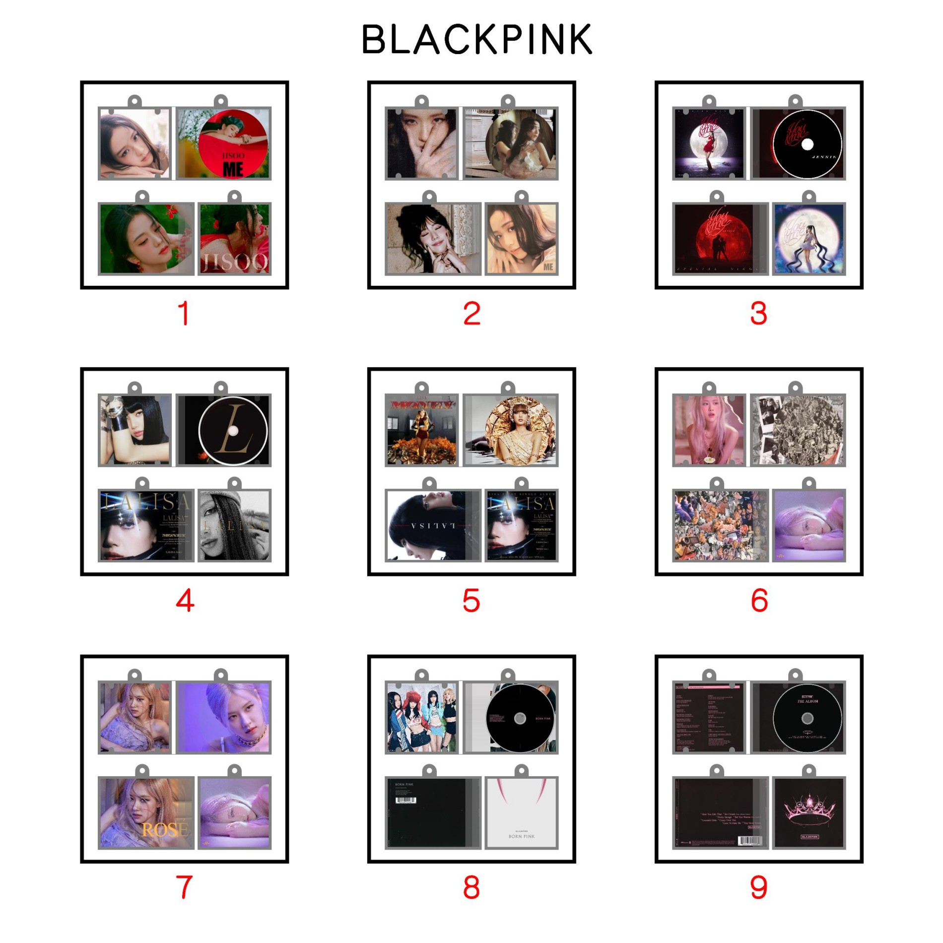  BlackPink Mini NFC Album Keychain CD Music Keychain Pendant Customized Mini Vinyl Album B&P