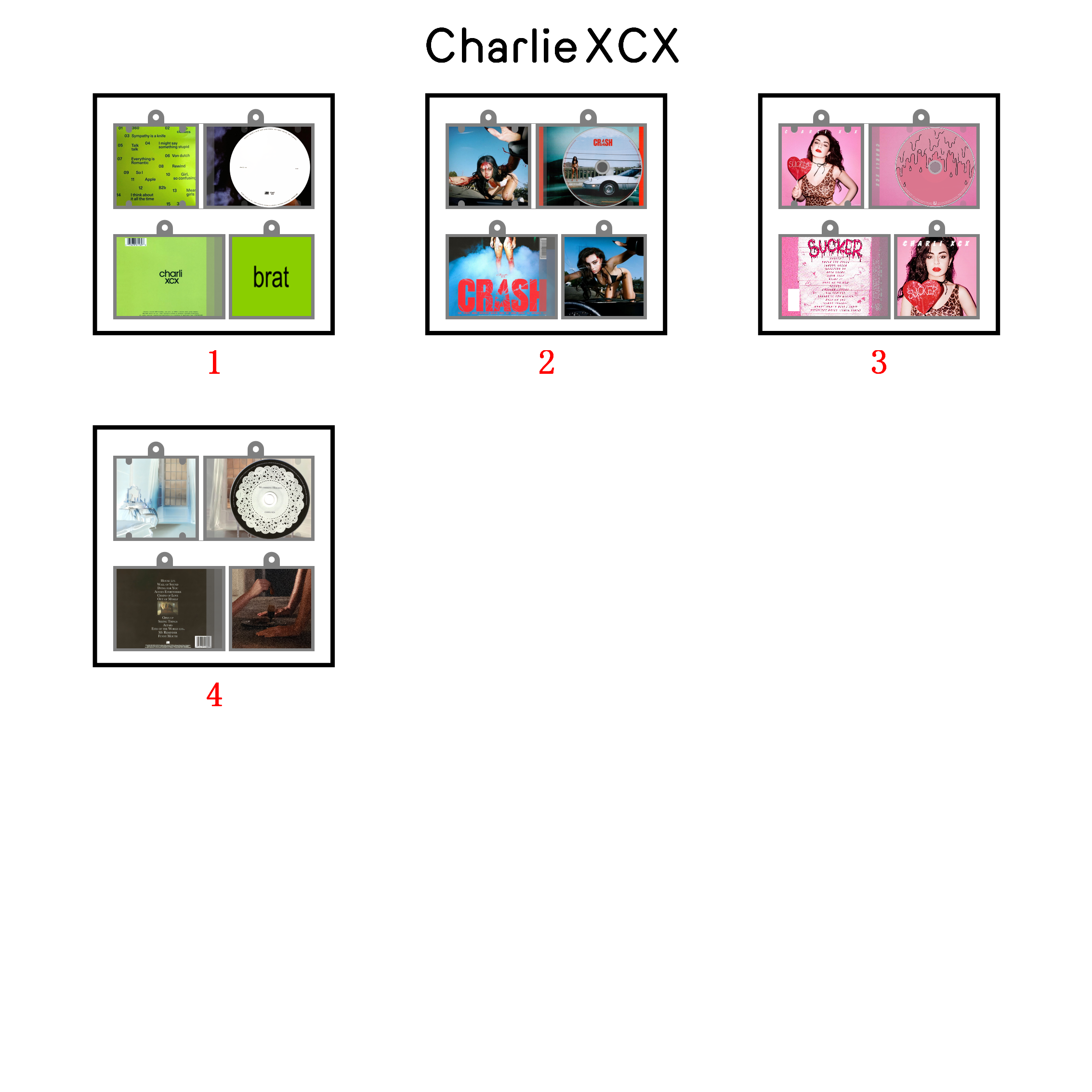 Charlie XCX Mini NFC Album Brat Keychain CD Music Keychain Pendant Customized Mini 