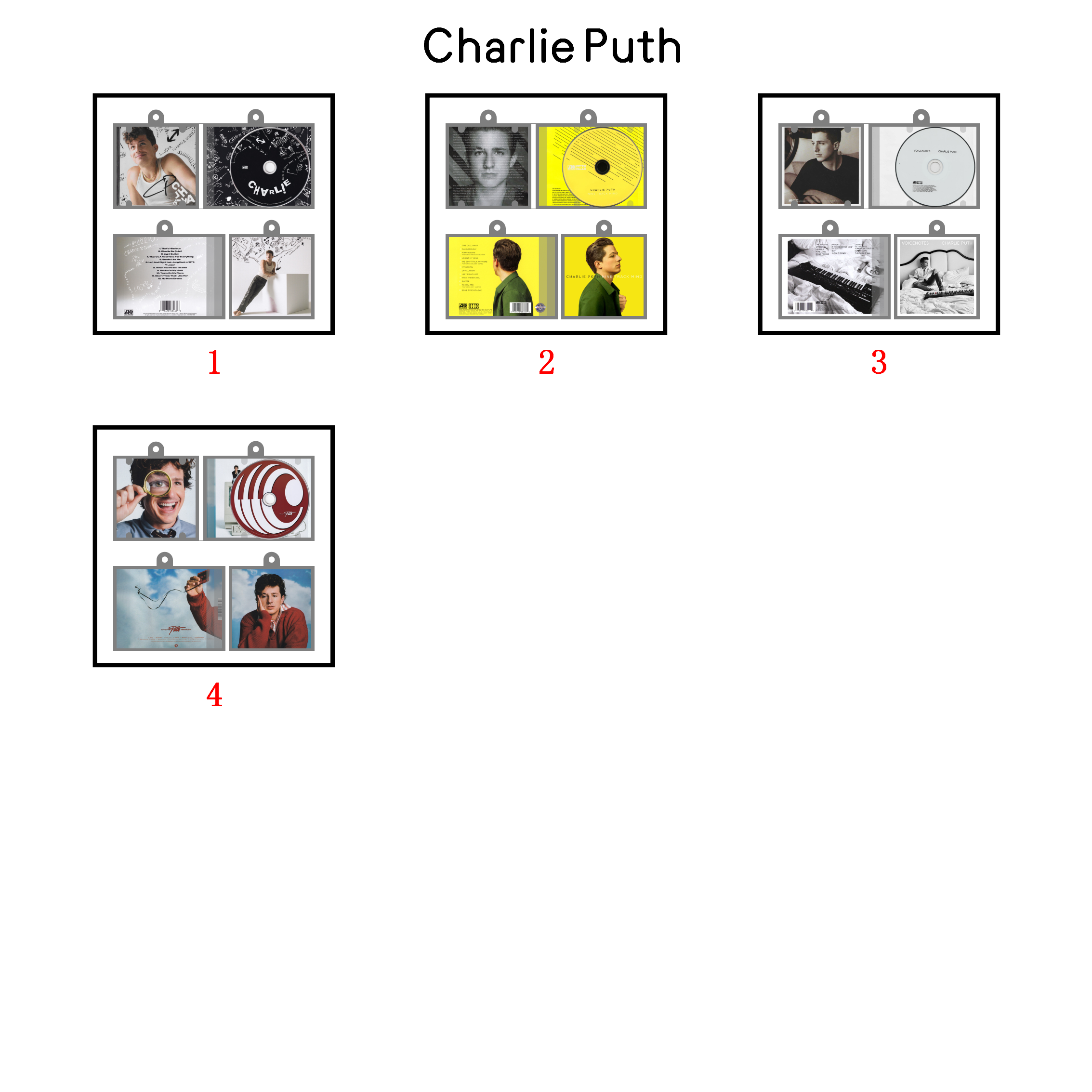 Charlie Puth Mini NFC Album Keychain CD Music Keychain Pendant Customized Mini Vinyl Album 