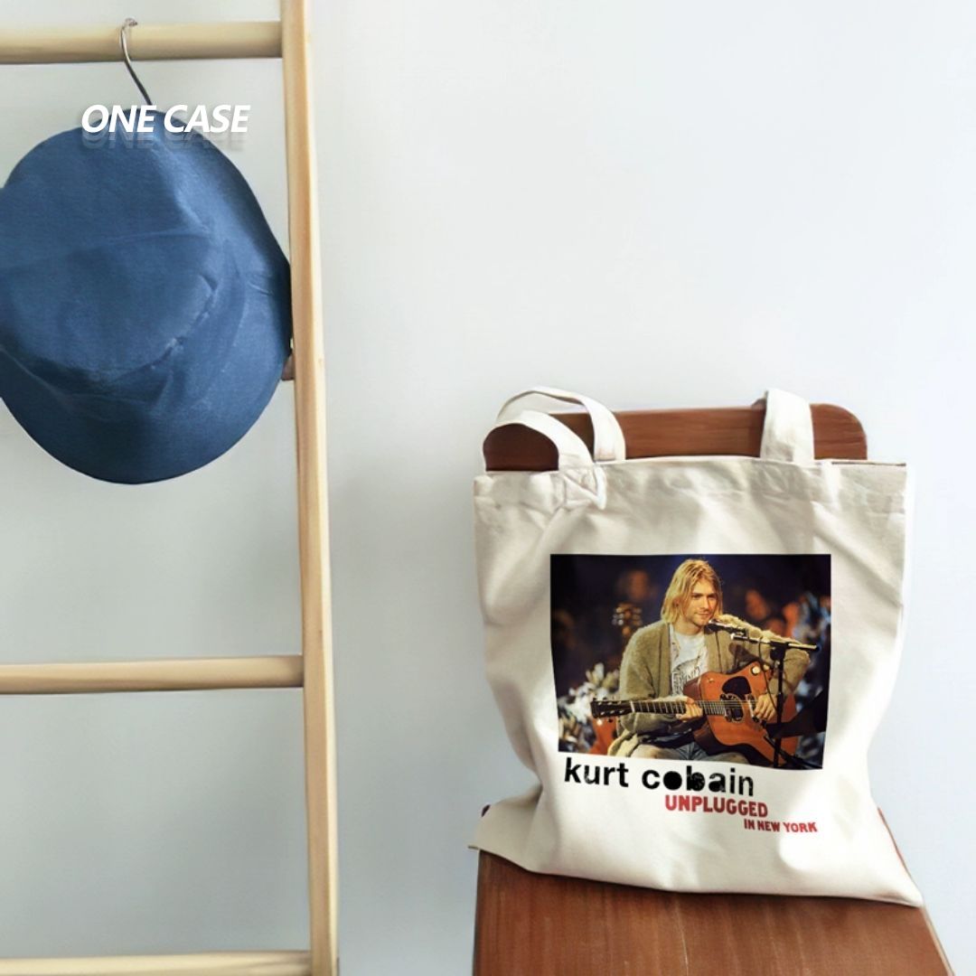 Nirvana Rock Band Canvas Bag Retro Tote Bag Shoulder Handbag-ONECASE.STUDIO
