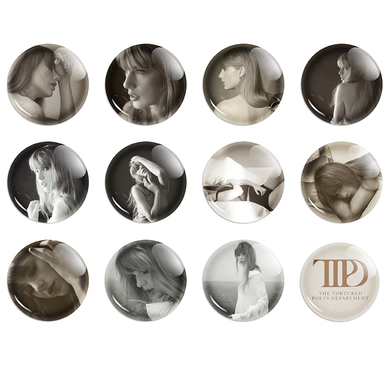 Taylor Swift TTPD Brooch Retro Badge Pin Set of 12