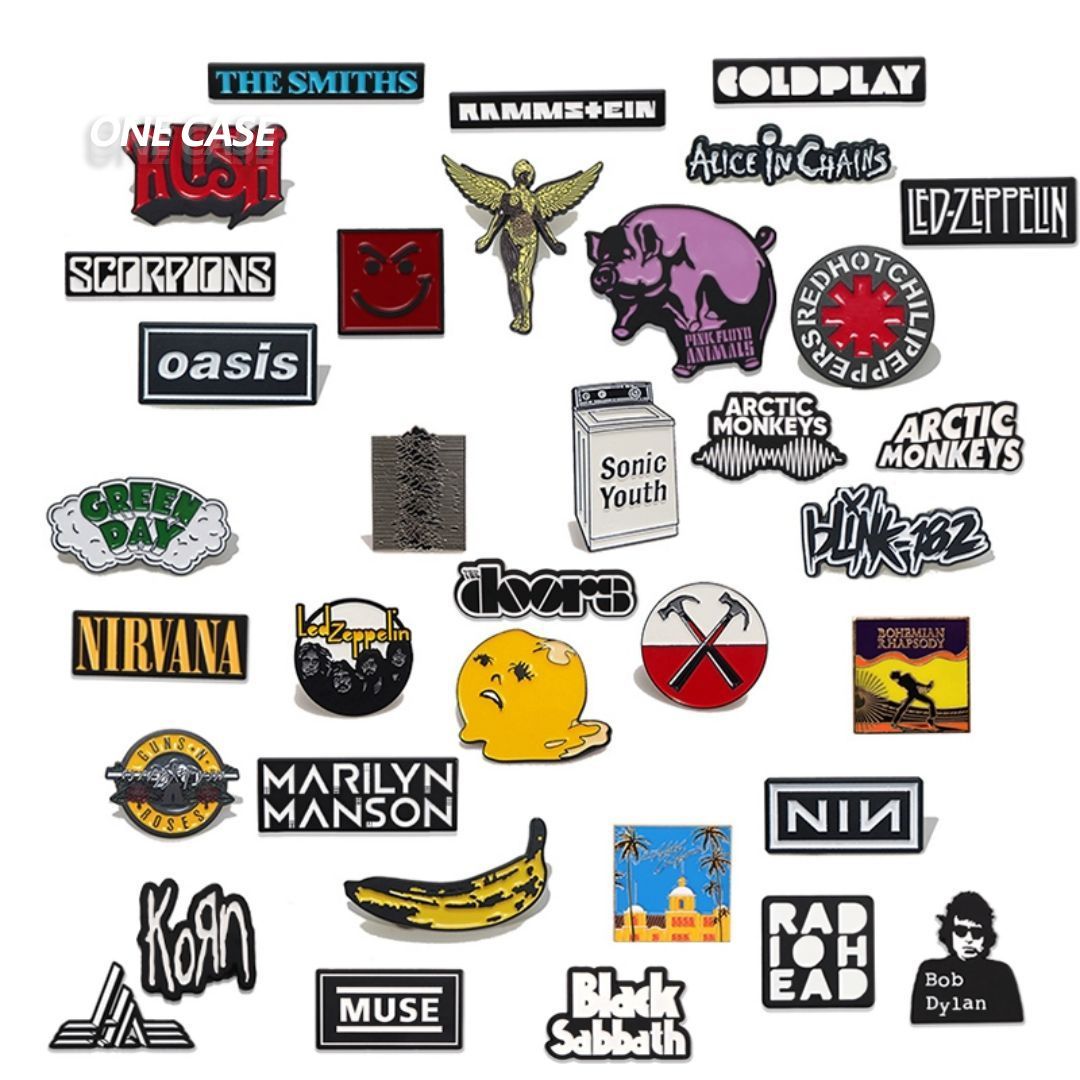 Rock Musician Band Brooch The Beatles/Queen/Guns N' Roses/Nirvana...Badge Pin-ONECASE.STUDIO